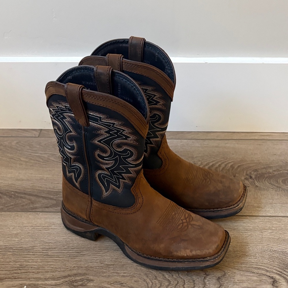 Durango Kids Brown Leather Cowboy Boots
